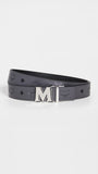MCM Claus Reversible Belt Gray Pinstripe One Size