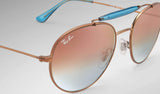 Ray-Ban RB3540 Aviator Sunglasses Shiny Bronze/Mirror Copper Gradient Lenses