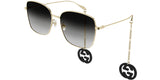 Gucci GG 1031S-001 Gradient Gold/Gray Oversized Metal Square Sunglasses