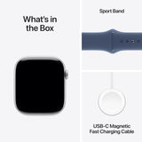 Apple Watch Series 10 46mm GPS Silver Case w Denim Sport Band S/M MWWL3LW/A