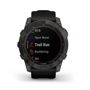 Garmin Fenix 7X Solar Multisport GPS Watch, Slate Grey with Black Band - Open Box