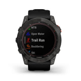 Garmin Fenix 7X Solar Multisport GPS Watch, Slate Grey with Black Band - Open Box