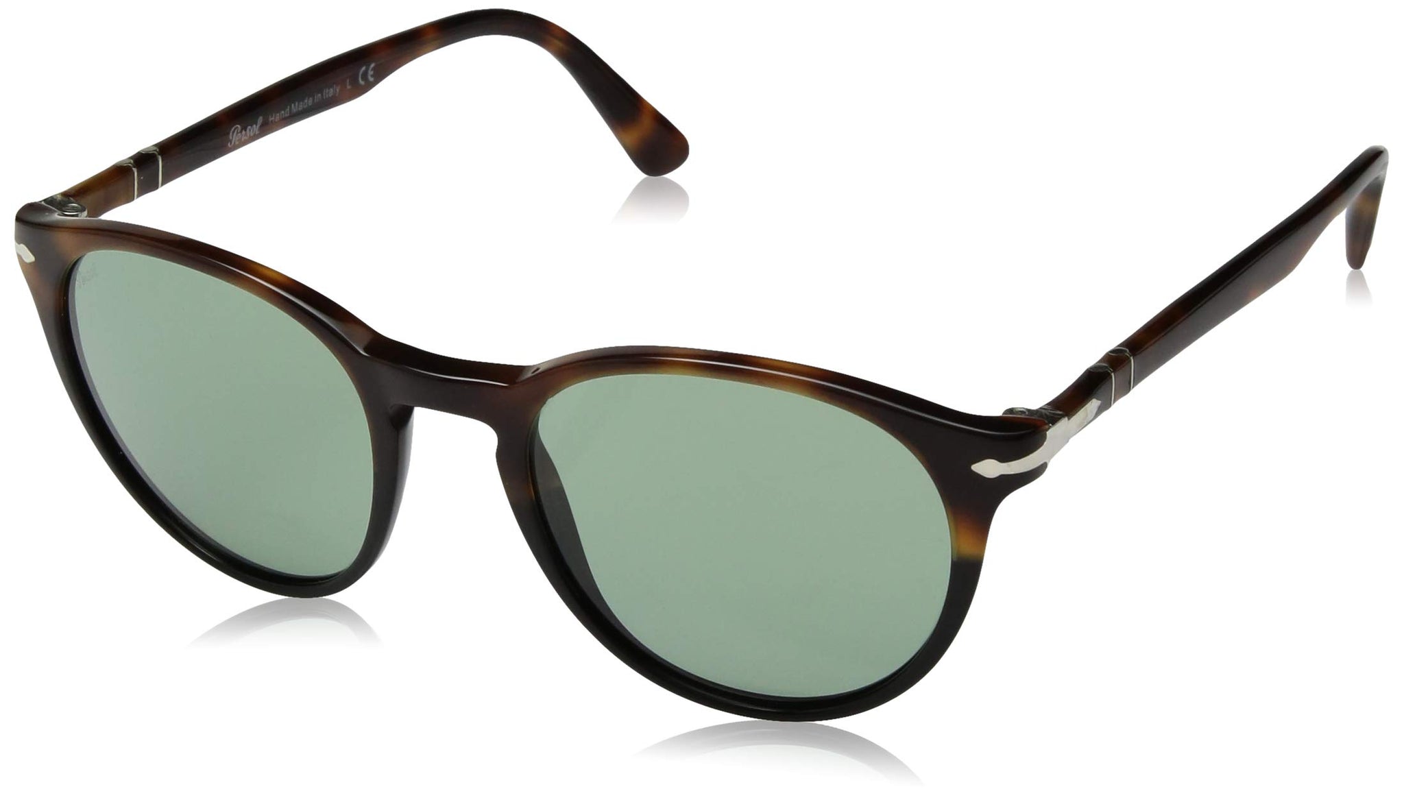 Persol PO3152S Sunglasses 905552 Tortoise Brown Black/Green Lens 52mm