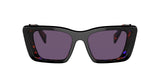 Prada SYMBOLE PR 08YS Orange Havana / Dark Violet Sunglasses - NEW