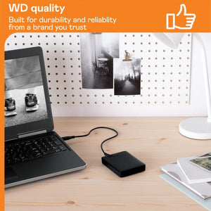 WD 2TB Elements Portable External Hard Drive HDD, USB 3.0, Compatible w/ PC-Mac