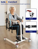 Eosprim Patient Lift Transfer Chair, Universal Wheels, 276 lb Capacity, White - Open Box