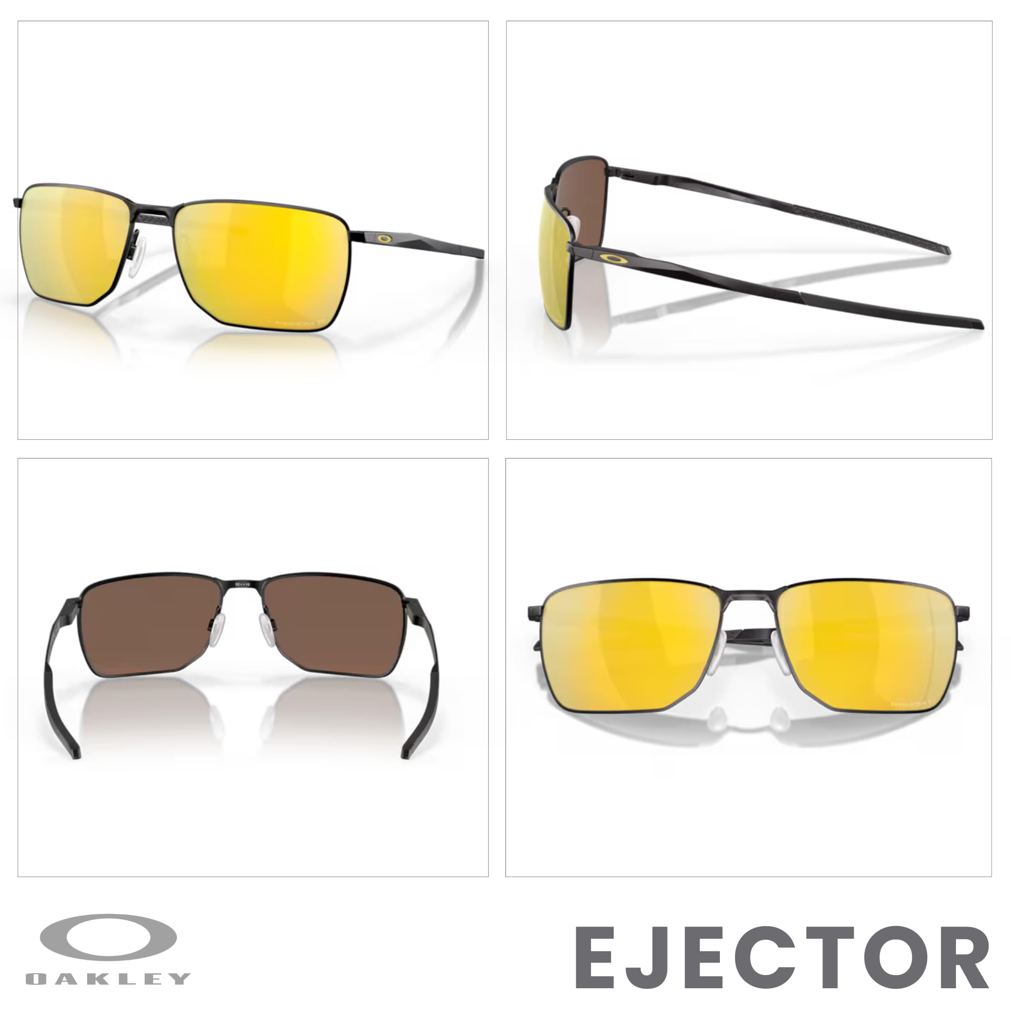 Oakley Ejector OO4142 58MM Satin Black/Prizm 24k Polarized Rectangular Sunglasses