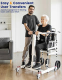 Eosprim Patient Lift Transfer Chair, Universal Wheels, 276 lb Capacity, White - Open Box