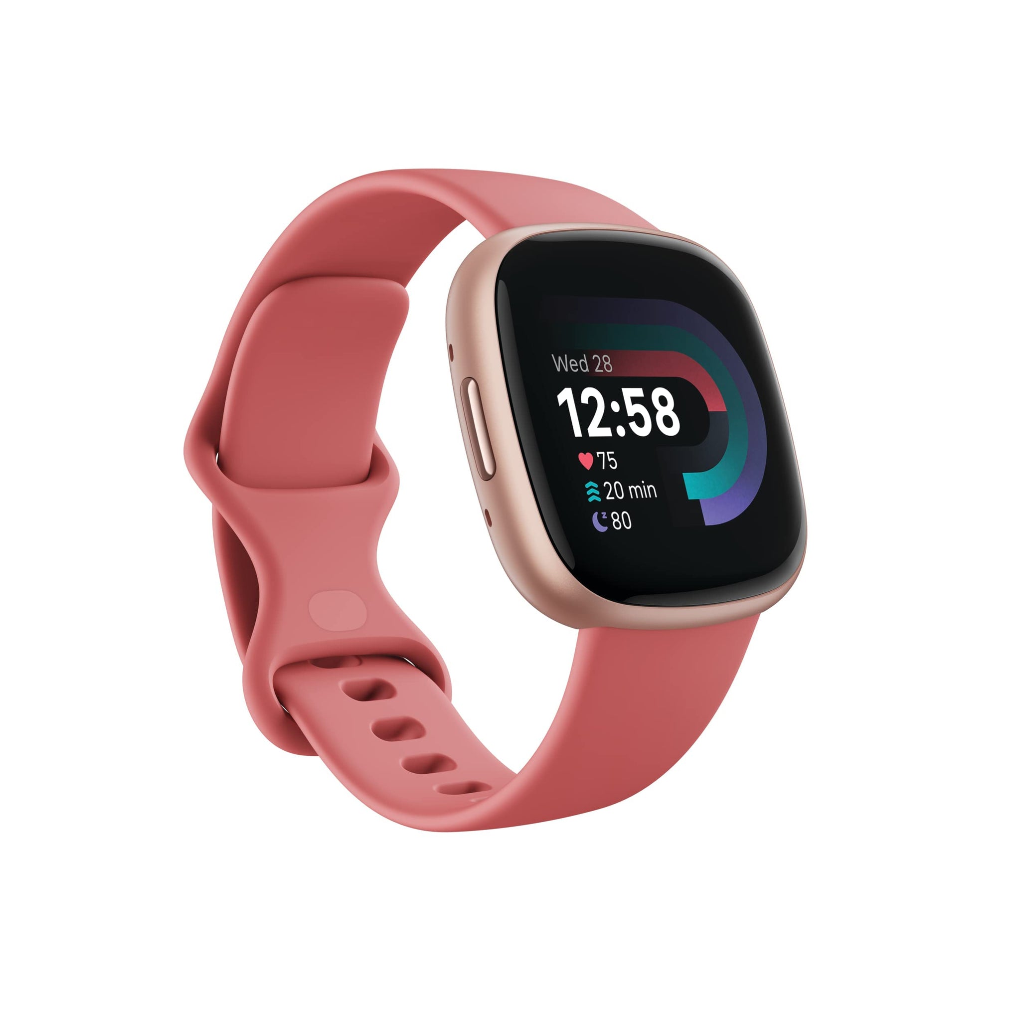 NEW Fitbit Versa 4 Wristband Activity Tracker Small/Large-Pink Sand/Copper Rose