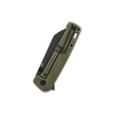 QSP Penguin Plus Folding Pocket Knife, 3.38" CPM20CV Black Stonewash Blade EDC Knife, Bronze Titanium Stonewash Handle, Frame Lock, Ceramic Ball Bearings, Reversible Wire Deep Carry Clip