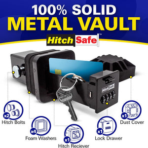 HitchSafe HS7000 Key Vault, Black | Hidden Storage Box Drawer with Lock Outdoor
