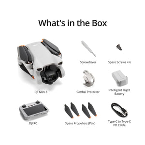 DJI Mini 3 (DJI RC) 4K HDR Video Shooting 38 Minute Flight Drone Gray 10km - NEW