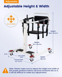 Eosprim Patient Lift Transfer Chair, Universal Wheels, 276 lb Capacity, White - Open Box