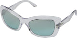 Prada PR 19MS Sunglasses CATWALK TRANSPARENT with LIGHT AZURE Lens 56mm