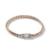 John Hardy Classic Chain 4 mm. Bracelet on Bronze Box Chain Silver/Bronze MD - NWT