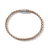 John Hardy Classic Chain 4 mm. Bracelet on Bronze Box Chain Silver/Bronze MD - NWT