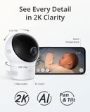 eufy S340 Smart Sock Baby Monitor 2K Camera Track Sleep/Heart Rate/Cry Detection