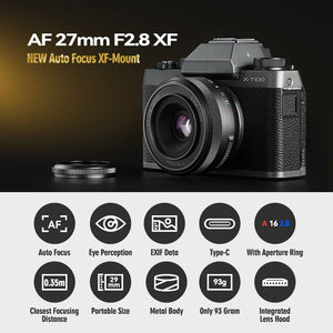 Titanium TTartisan 27mm F2.8 AF Lens for Fuji X-Mount Cameras XS10 X-E4 X-T10