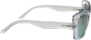 Prada PR 19MS Sunglasses CATWALK TRANSPARENT with LIGHT AZURE Lens 56mm