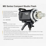 US Godox MS300 Compact Studio Flash 300W 2.4G Wireless Monolight Bowens mount
