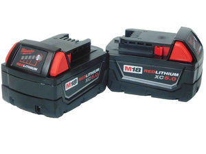 New Genuine 18V Milwaukee 48-11-1852 5.0 AH Batteries M18 XC18 48-11-1850 2-Pack