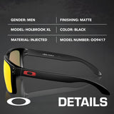 Oakley HOLBROOK OO9417 Sunglasses MATTE BLACK & PRIZM RUBY Polarized Lenses