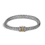 John Hardy Icon Dot Bracelet - 18K Gold and Silver - 6.5mm & 7.5 in - NEW
