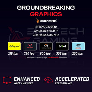 Skytech Gaming PC Ryzen 7 7800X3D NVIDIA RTX4070Ti Super 16GB 1TB SSD 32GB Ram