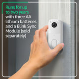 Blink Video Doorbell – Head-to-toe HD view, two-year battery life, and simple setup. Required Sync Module not included – Add-On (White)