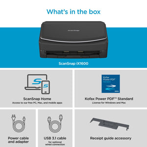 Fujitsu ScanSnap iX1600 Scanner - Black