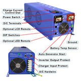AIMS 6000 Watt Pure Sine Inverter Charger 48VDC/240VAC Input - 120/240VAC Output