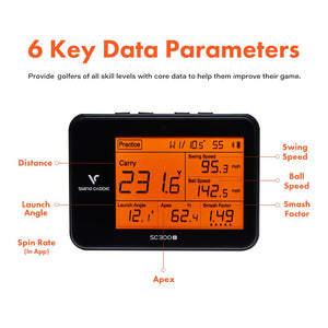 Voice Caddie SC300i Portable Golf Launch Monitor and Swing Analyzer with Real-Time Shot Data Tracking | Ideal Golf Swing Trainer/Training Equipment for Indoor & Outdoor | Up to 20 Hours Battery Life