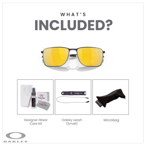 Oakley Ejector OO4142 58MM Satin Black/Prizm 24k Polarized Rectangular Sunglasses