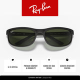 Ray-Ban RB2027 W1847 62mm Predator 2 Black G-15 Green Rectangular Sunglasses
