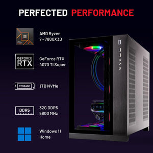 Skytech Gaming PC Ryzen 7 7800X3D NVIDIA RTX4070Ti Super 16GB 1TB SSD 32GB Ram