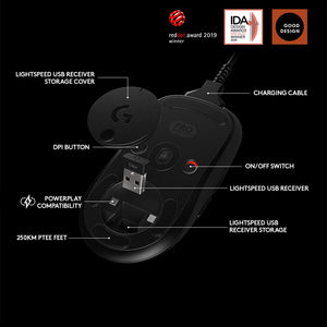Logitech G Pro Wireless Gaming Mouse - HERO 25K DPI, Lightweight, Sealed