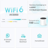TP-Link Deco AX3000 WiFi 6 Mesh System, 4500 Sq.Ft, 3000 Mbps 2-Pack New SEALED!