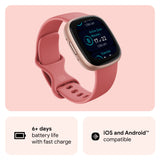 NEW Fitbit Versa 4 Wristband Activity Tracker Small/Large-Pink Sand/Copper Rose