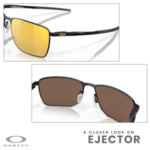 Oakley Ejector OO4142 58MM Satin Black/Prizm 24k Polarized Rectangular Sunglasses