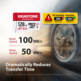 Gigastone Gaming Plus 128GB Micro SD Card w/t Adapter for Nintendo GoPro 4K Video - NEW