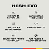 Skullcandy Hesh Evo Wireless Headphones Charging Cable 36 HrBattery Microphone