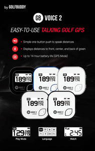 New GOLFBUDDY Voice 2 Se + White Wristband GPS Golf Rangefinder - Bundle