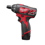 Milwaukee 2401-22 M12 1/4" Hex Cordless Screwdriver, (2x) Cp 1.5 Batteries, M12