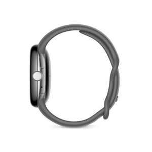 Google Pixel Watch Polished Silver Stainless Steel-Charcoal Band LTE New / Sealed