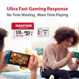 Gigastone Gaming Plus 128GB Micro SD Card w/t Adapter for Nintendo GoPro 4K Video - NEW