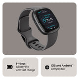 Fitbit Sense 2 FB521BKGB-US Health & Fitness Smartwatch Unisex Aluminum Case