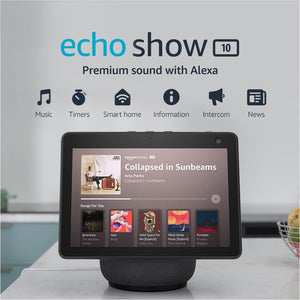 Echo Show 10 (3rd Gen) | HD smart display with premium sound, motion and Alexa | Charcoal