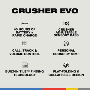 Skullcandy Crusher Evo Over-Ear Wireless Headphones - Bone