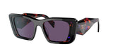 Prada SYMBOLE PR 08YS Orange Havana / Dark Violet Sunglasses - NEW