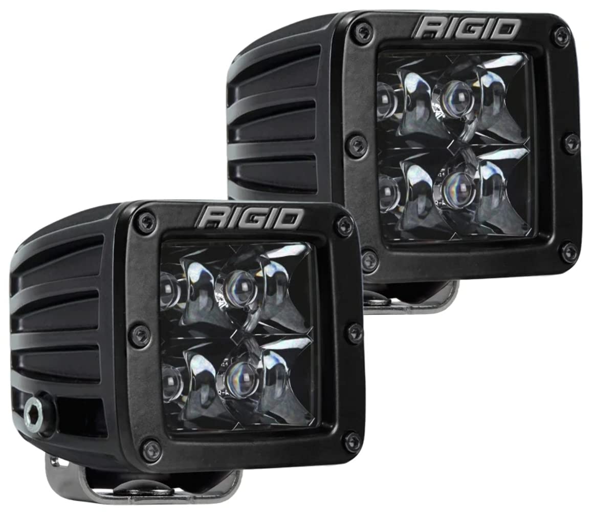Rigid D-Series Pro Spot Midnight Edition Surface Mount LED Lights Pair 202213BLK